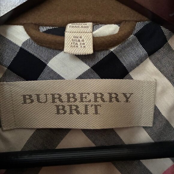 Burberry Brit Double Breasted Pea wool Coat - 4 - Picture 10 of 16